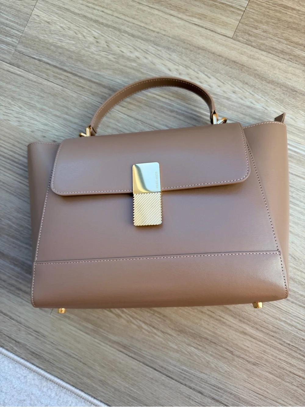Ateliers Auguste - Marly Taupe Top-Handle Leather Bag